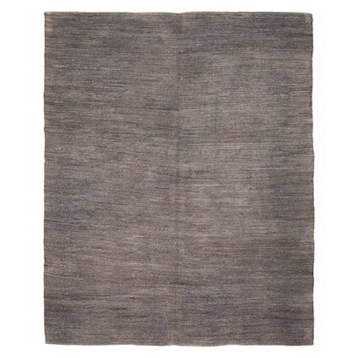 ECARPETGALLERY Flat-Weave Natural Grey Wool Tapestry Kilim - 6'5 x 8'2