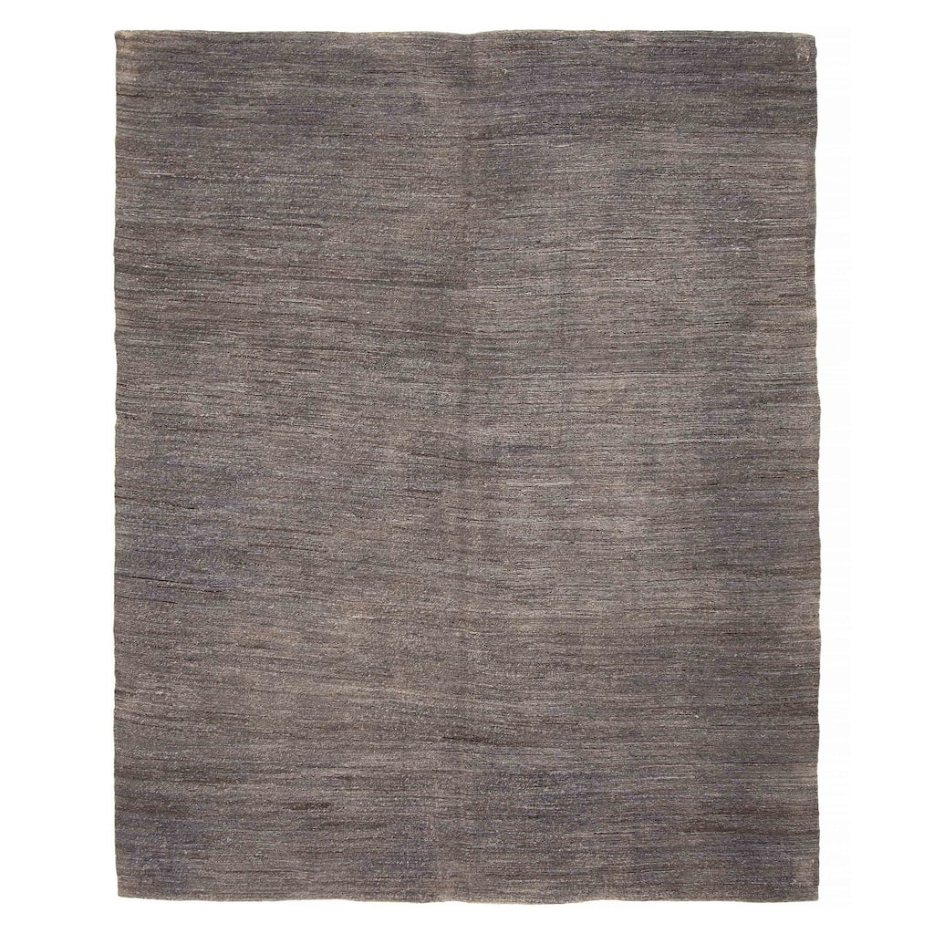 ECARPETGALLERY Flat-Weave Natural Grey Wool Tapestry Kilim - 6'5 x 8'2
