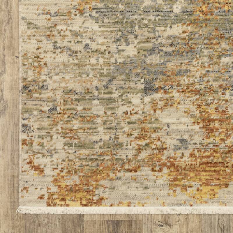 Style Haven Shiloh Mottled Abstract Beige/Gold Wool Blend Area Rug