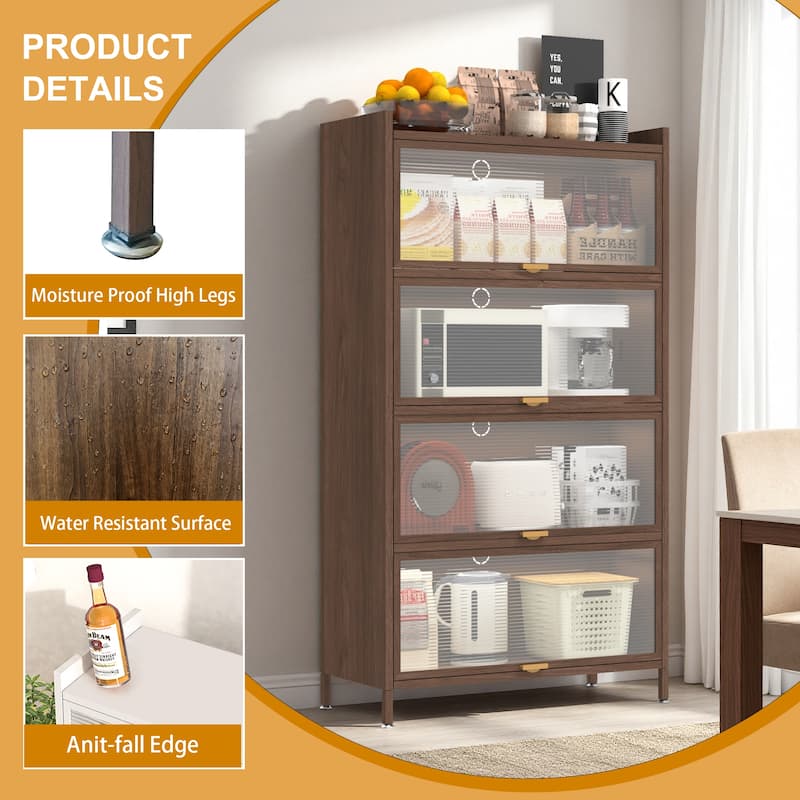 Rossetta 57'' Tall 4-Tier Structure Space-Saving Design Metal Cabinet with Ample Storage Space