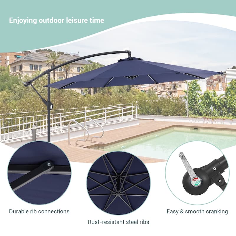 BONOSUKI 10ft Patio Umbrella,Hanging Market Umbrellas w/Tilt Adjustment
