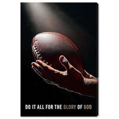 Glory of God Football Canvas by Art Remedy, Gallery Wrapped