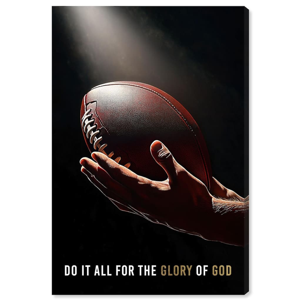 Glory of God Football Canvas by Art Remedy, Gallery Wrapped