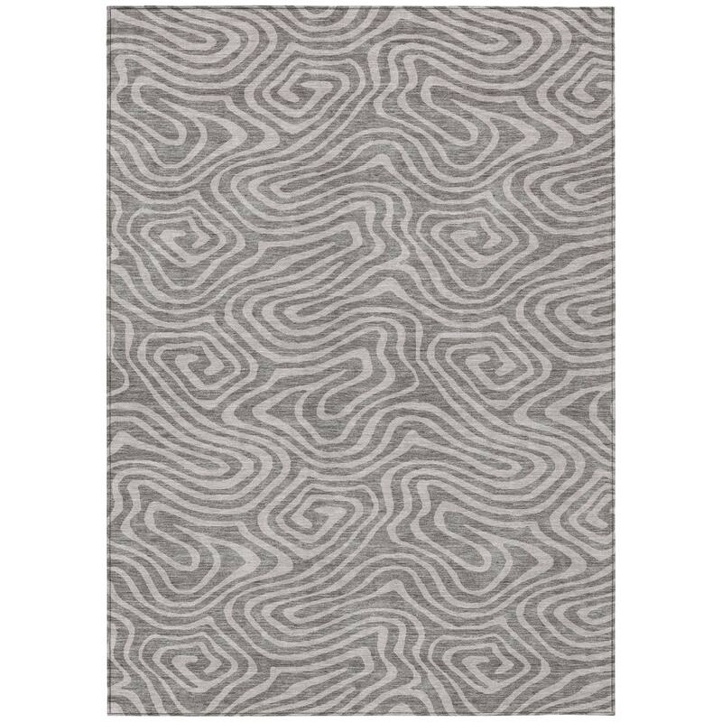 HomeRoots Abstract Transitional Rectangle Outdoor Rug