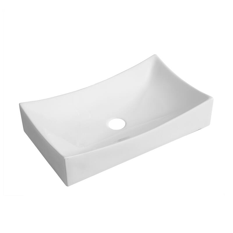 Swiss Madison SM-VS293 Marseille 23-5/8" Rectangular Ceramic Vessel - White