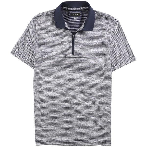 Alfani Mens Mush-Print Rugby Polo Shirt, Blue, Small. Opens flyout.