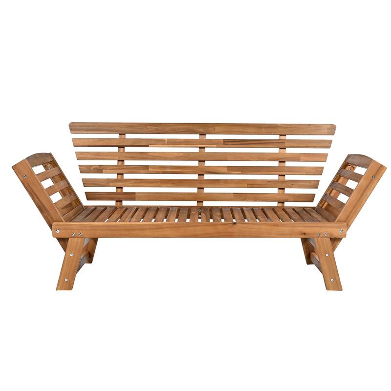 Convertible Patio Sofa Lounger, 3-Position Adjustable Outdoor Daybed with Water-Resistant Cushions & Pillows
