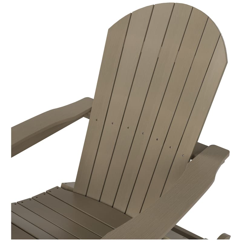 Polytrends Vineyard HIPS Outdoor Eco-Friendly All Weather Seashell Rocking Adirondack Chair