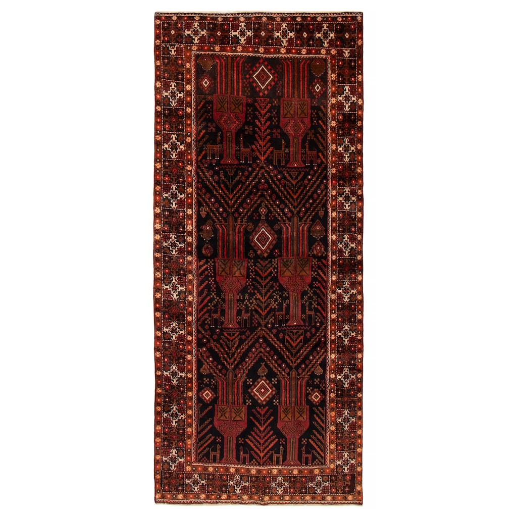 ECARPETGALLERY Hand-knotted Konya Anatolian Black Wool Rug - 4'2 x 9'4