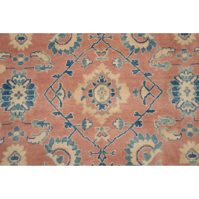 Hand Knotted Oriental 100% Wool Carpet Traditional Geometric Coral Kazak Area Rug - 13' 9'' X 9' 11''