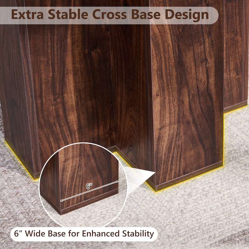 Modern 63" Oval Dining Table, Kitchen Table with Sturdy T-Shaped Base