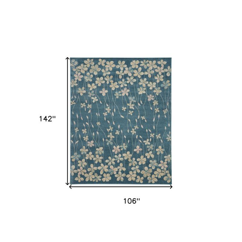 Hohir Power Loomed Floral Traditional Stain Resistant Area Rug By HomeRoots - 142' X '106' X '0.5