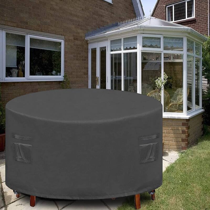 Patio Round Table Cover, Heavy Duty Waterproof Patio Furniture Cover