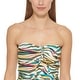 Dkny Women's Printed Bandeau Bow Tankini Top Swimsuit Green - Bed Bath ...
