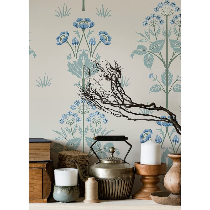 Meadow Sweet Chalk and Wedgwood Peel and Stick Wallpaper