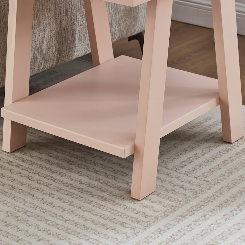 Roundhill Furniture Athens Contemporary Wood Shelf Side Table