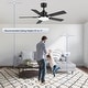 preview thumbnail 10 of 93, 48"/52"/60"/72" Modern Black LED Ceiling Fan with Light Remote (3/5/6/8/12 Reversible Blades)