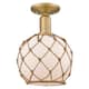 Option Brushed Brass / White Glass with Brown Rope