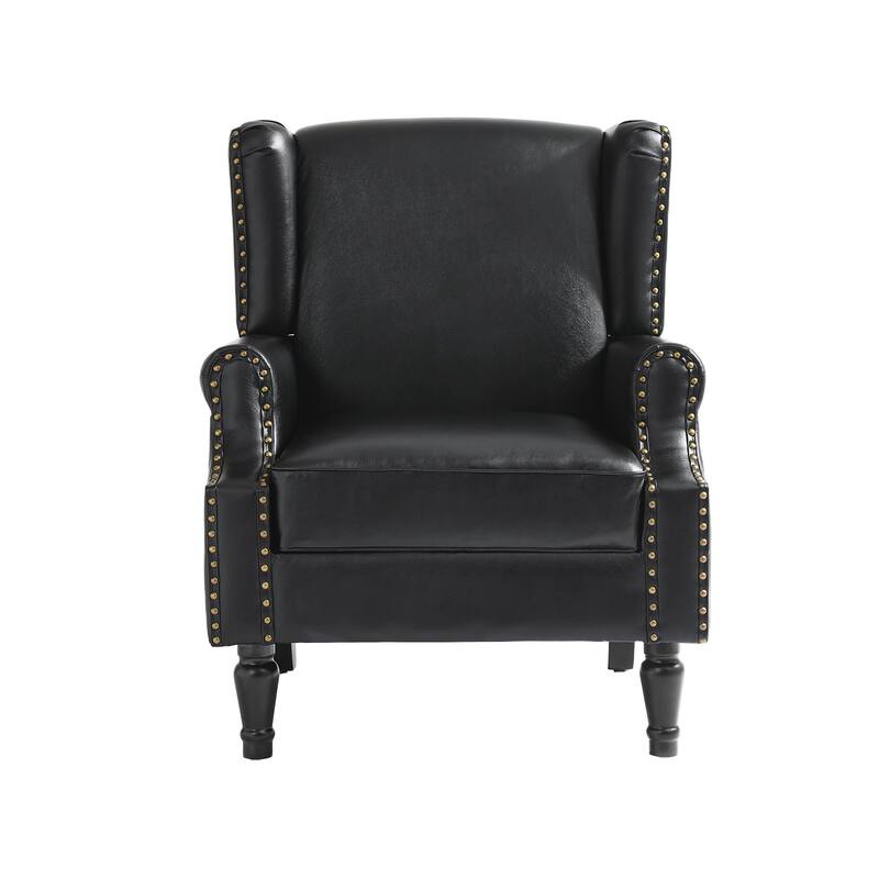 2 Set Modern Vegan Leather Wing Back Armchair