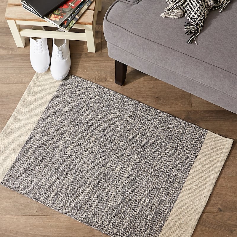 DII Stone Dobby Stripe Hand-Loomed Rug 2ft 6inx6 Ft - 36.0 In. L X 24.0 In. W X 0.2 In. H