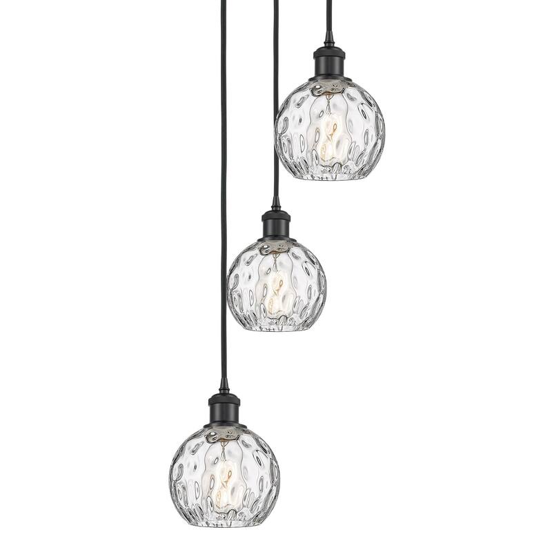 Innovations Lighting 113B-3P-18-13 Athens Pendant Athens 3 Light 13" - Matte Black / Clear Water Glass