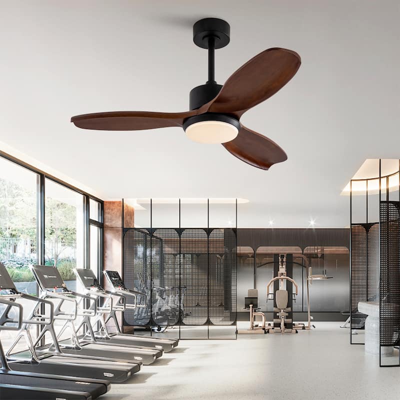 42" Wood Ceiling Fan with Lights Remote Control,Quiet DC Motor 3 Blade Ceiling Fans for Patio Living Room, Bedroom