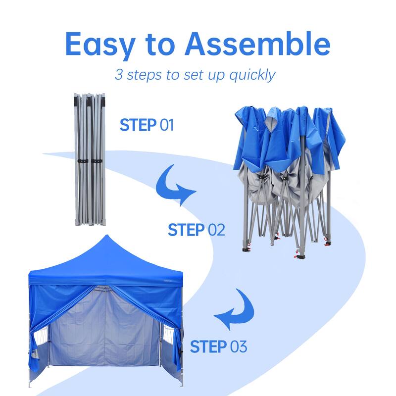 Ainfox 10x10 Ft Outdoor Pop-up Canopy Tent with Removable Sidewalls