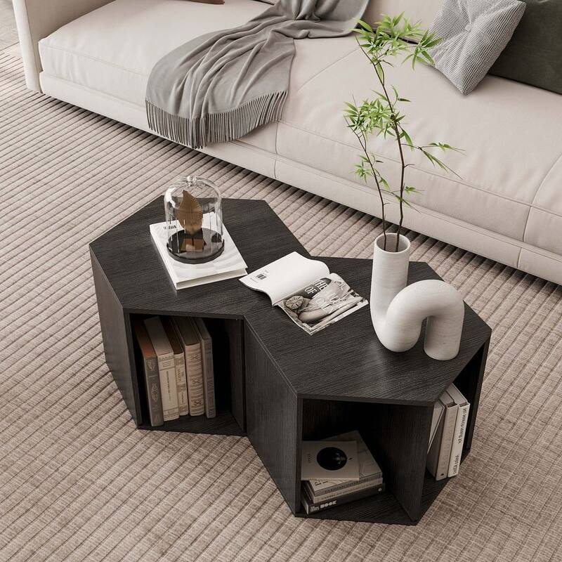 23.62" Modern style Nightstand or Coffee Table or Side Table - 2-PCS-Black