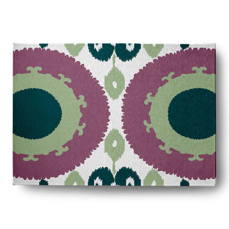 Boho Chenille Rug - Green - 5' x 7'