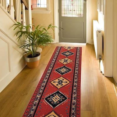 Custom Size Southwestern 26 Inch Wide Non-Slip Stair Runner Rug