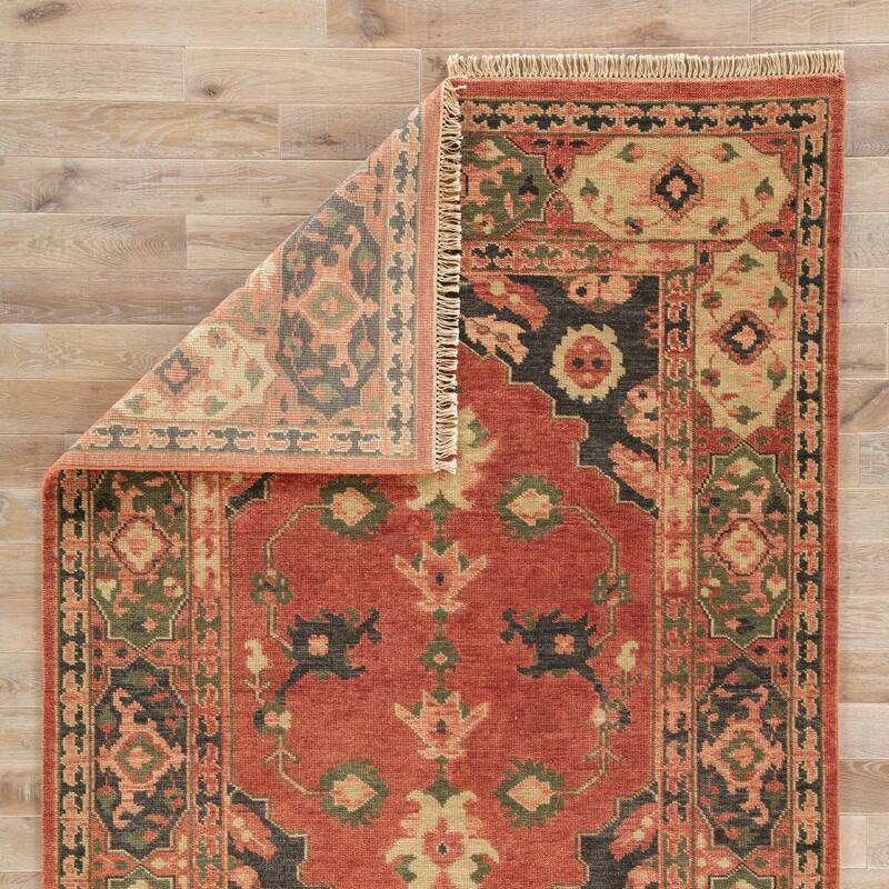 Hand-Knotted Oriental Orange Area Rug