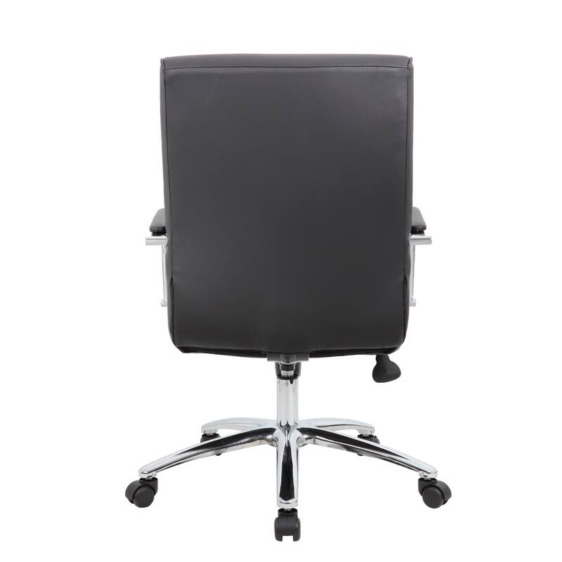 Megh Rolling Executive Conference Chair, Black Vinyl, Spring Tilt