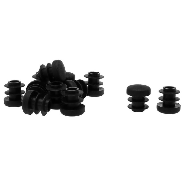1/2" 14mm OD Plastic Round Tube Ribbed Inserts End Cover Caps 12pcs