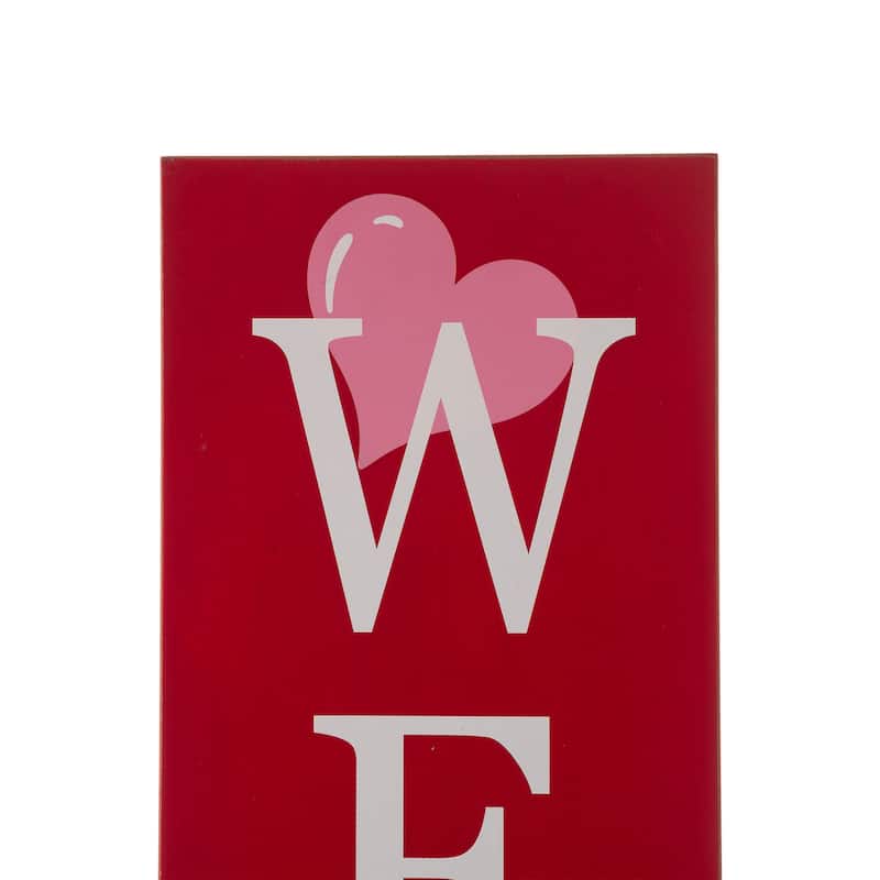 Glitzhome 42"H Valentines Wooden Large WELCOME LOVE Porch Sign