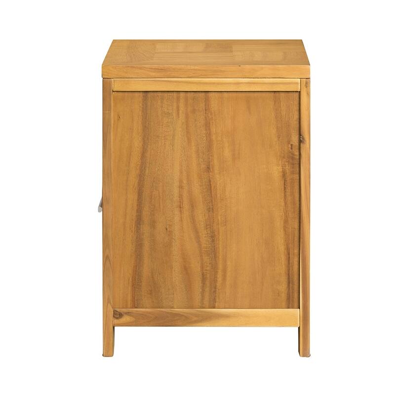 Nightstand Brown Office Wooden Accent Cabinet, Magazine Storage Cabinet, Living Room Small Storage Cabinet with 2 Drawer