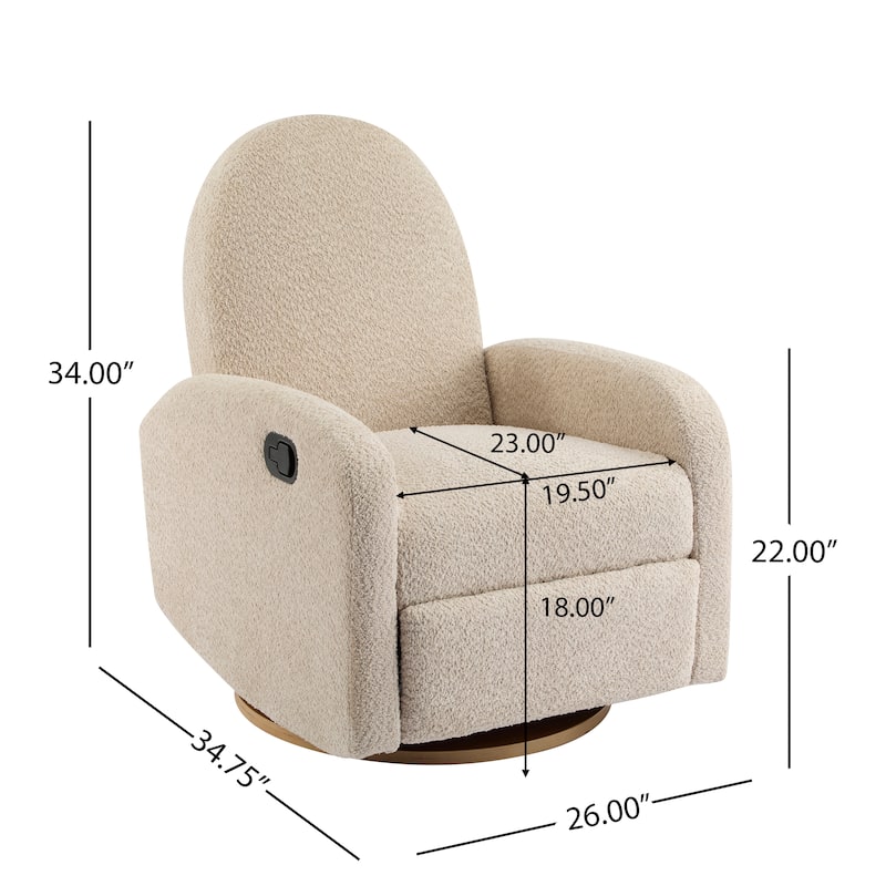 Manual Swivel Recliner Chair for Adults, Glider Rocking Chair for Nursery, Comfortable Nursery Recliner