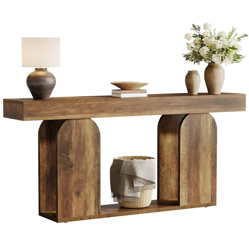 70.9" Console Table, Wood Sofa/Entryway Table with Storage Shelf, Living Room Hallway Foyer Behind Couch