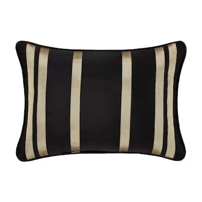 Calvari Black And Gold Boudoir Decorative Throw Pillow