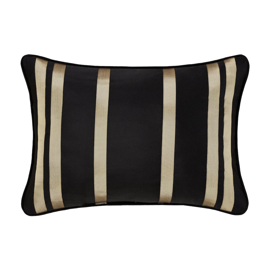 J. Queen New York Calvari Black And Gold Boudoir Decorative Throw Pillow