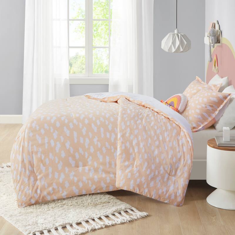 Intelligent Design Kids Ellie Yellow/ Coral Sunshine Printed Reversible Comforter Set