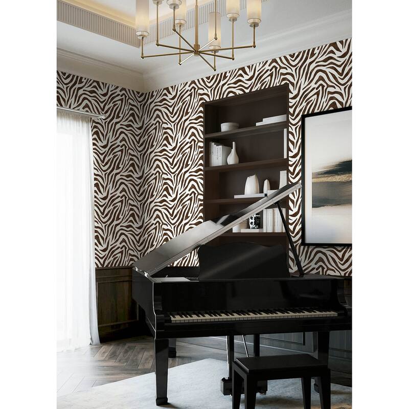 RuPaul RuZebra Brown Peel and Stick Wallpaper