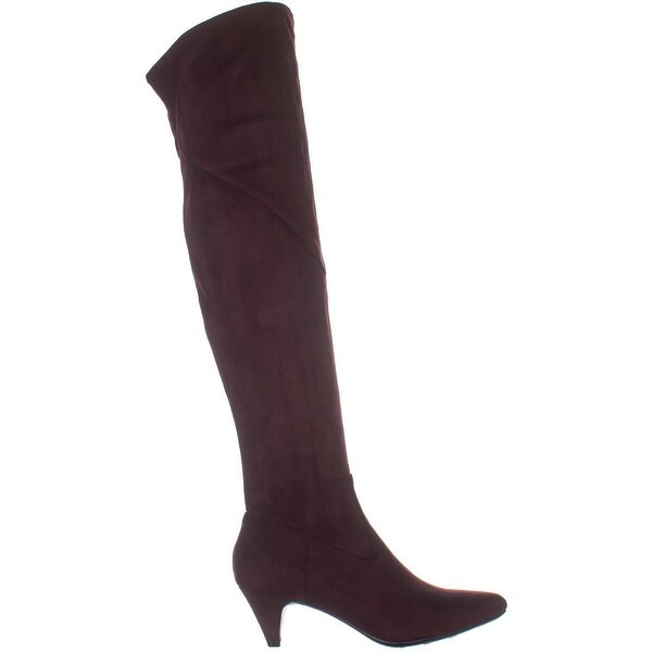 burgundy kitten heel boots