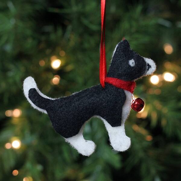 Shop 4 5 Cream White And Black Cat With Bell Christmas Ornament