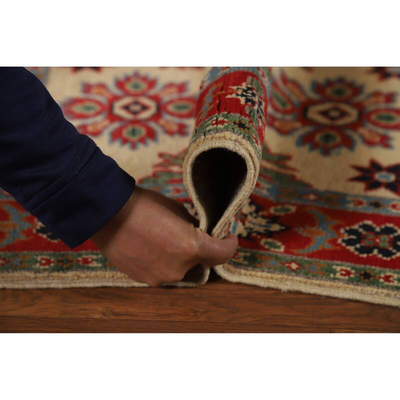 Kazak Oriental Accent Foyer Rug Handmade Beige Wool Carpet - 2'0"x 3'0"