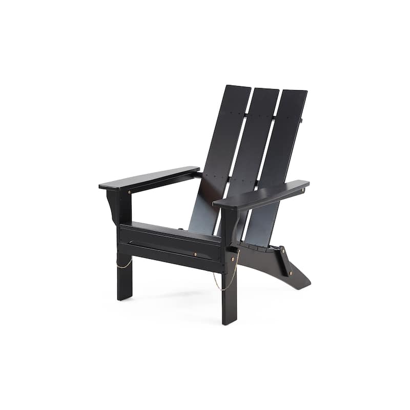 Roomfitters Folding Adirondack Chair with Wide Slatted Back and Armrests, All-Weather Outdoor Seating