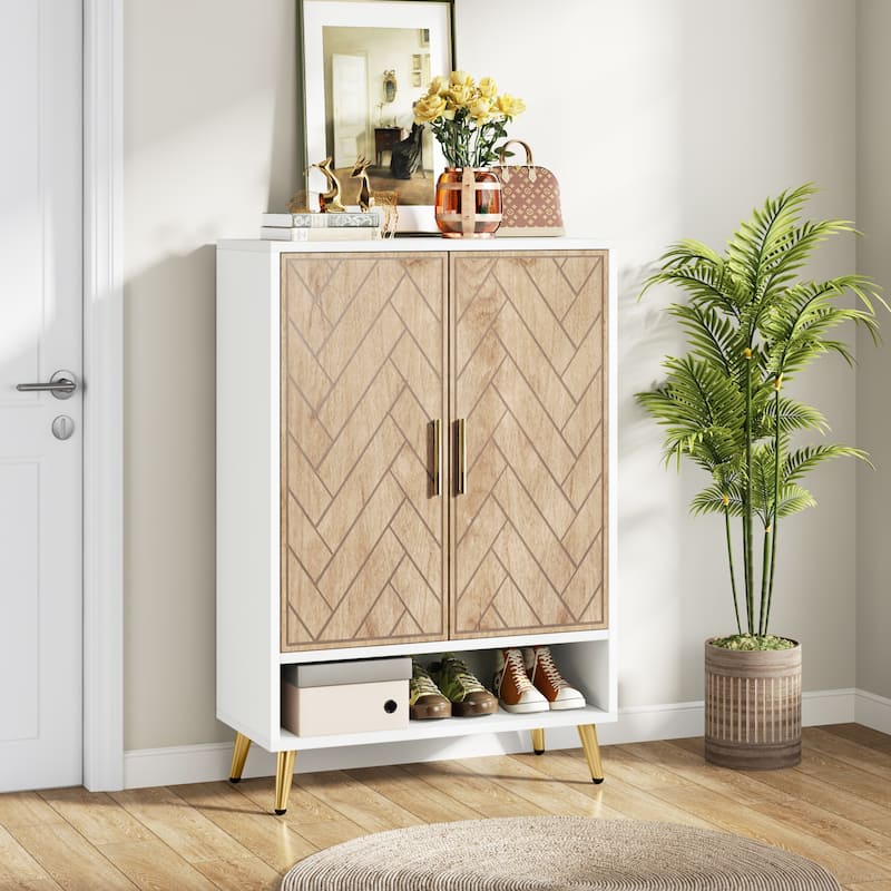 6-Tier 24 Pairs Shoe Storage Cabinet with Doors