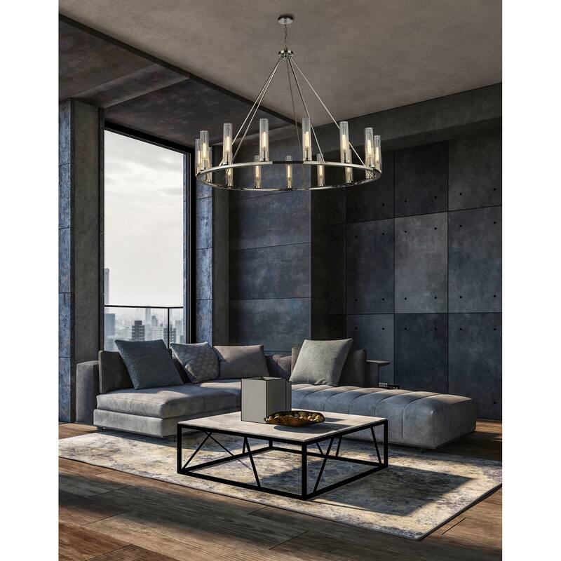 Beau 15 Light Chandelier - Polished Nickel