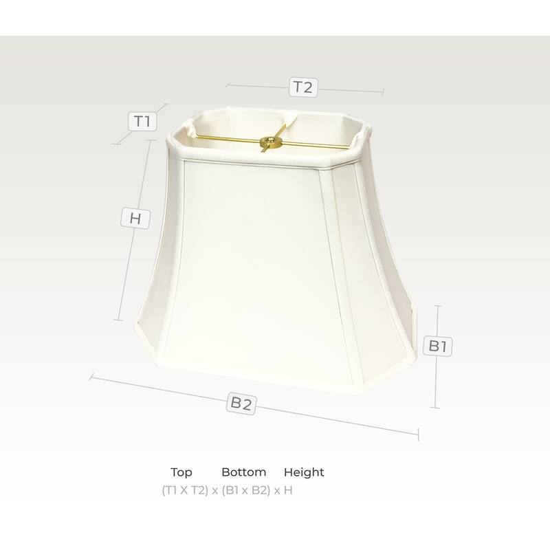 Royal Designs Rectangle Cut Corner Lamp Shade, White, (7x10)x(12.25x18)x13.25