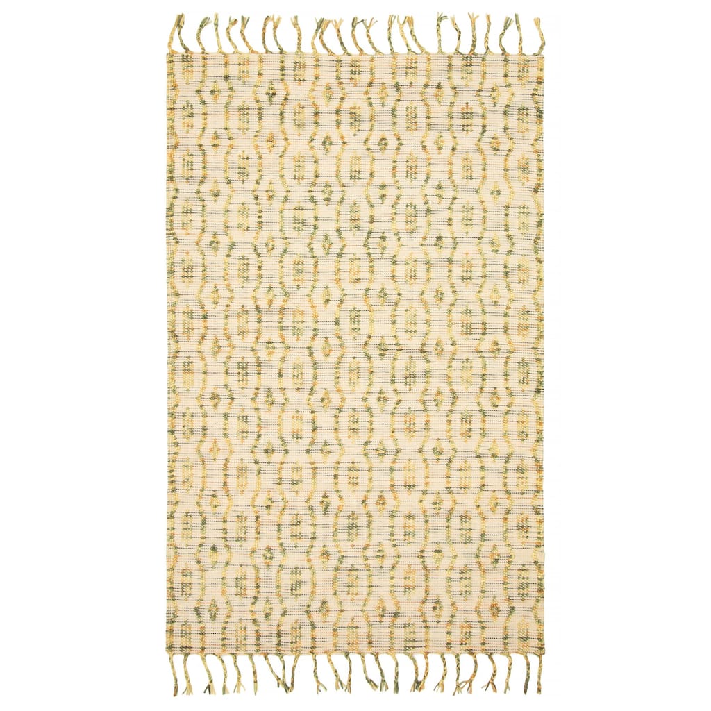 ECARPETGALLERY Braid weave Sienna Beige, Tan Wool Rug - 5'0 x 8'0