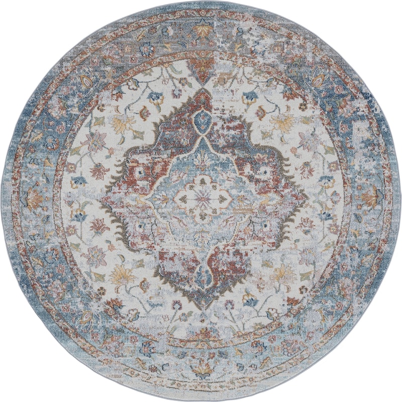 Rayna Farmhouse Medallion Indoor Area Rug
